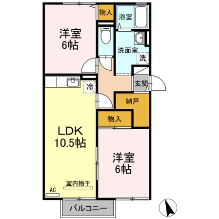 セジュール妙見 B棟の物件間取画像